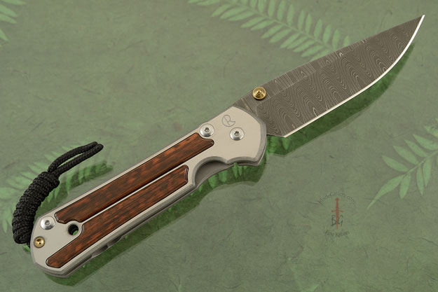 Large Sebenza 21 with Snakewood and Laddered Damascus - Left Handed