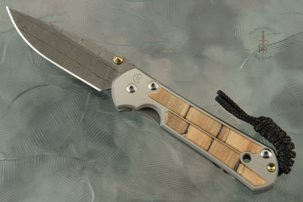 Small Sebenza 21 with Spalted Beech and Basketweave Damascus