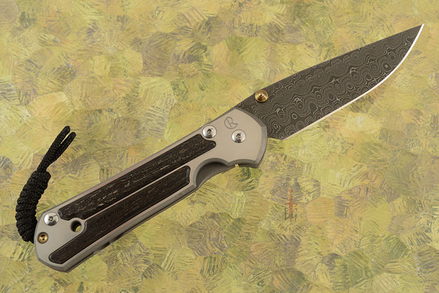 Large Sebenza 21 with Bog Oak and Raindrop Damascus - Left Handed