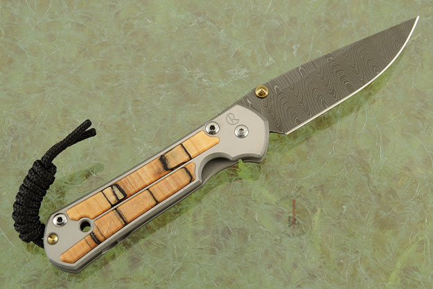 Small Sebenza 21 with Spalted Beech and Laddered Damascus - Left Handed