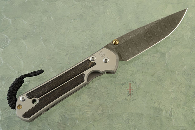 Large Sebenza 21 with Bog Oak and Laddered Damascus - Left Handed