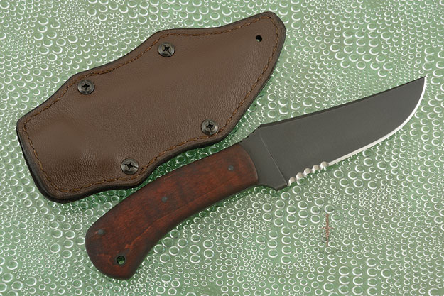 Belt Knife with Maple, Serrations