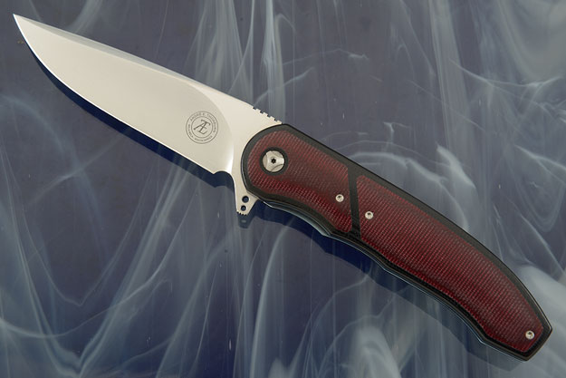 L48 Interframe Flipper with Black G10 and Burgundy Micarta (IKBS)