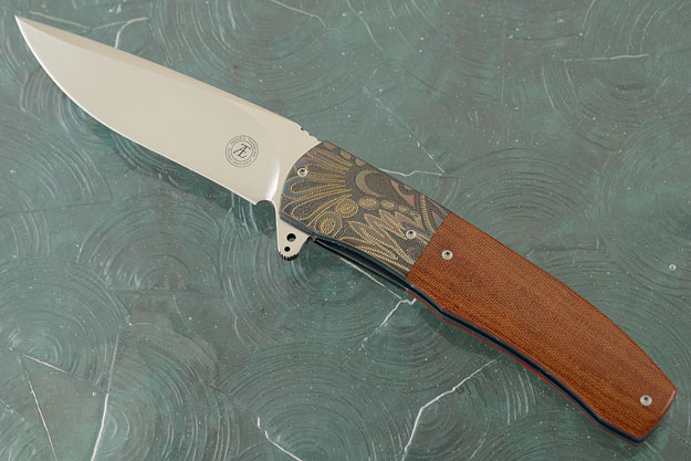 L45 Flipper with Natural Brown Micarta and Zirconium (IKBS)