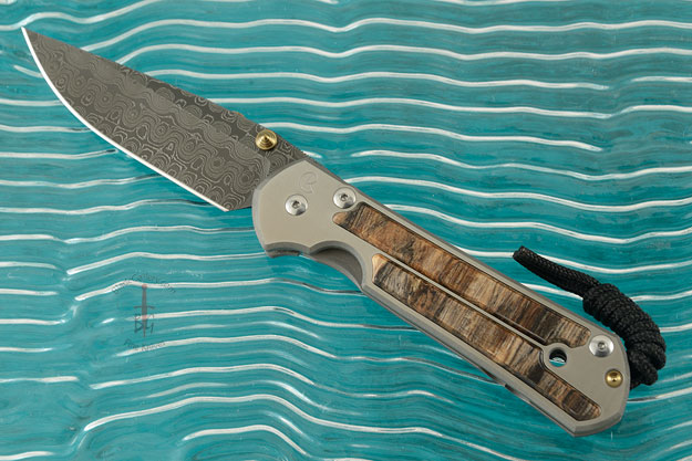 Large Sebenza 21 with Spalted Beech and Raindrop Damascus