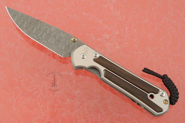 Large Sebenza 21 with Macassar Ebony and Basketweave Damascus