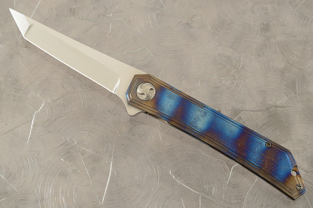 Flipping Tanto with Flame Anodized Titanium