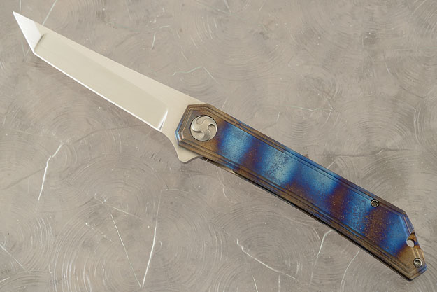 Flipping Tanto with Flame Anodized Titanium
