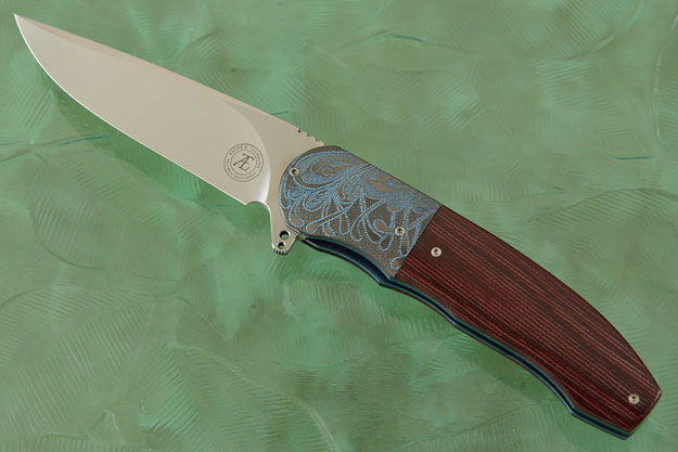 L48 Flipper with Burgundy Micarta and Zirconium (IKBS)