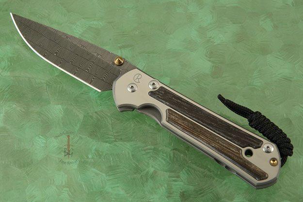 Large Sebenza 21 with Bog Oak and Basketweave Damascus