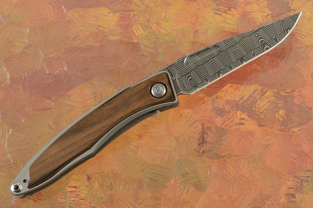 Mnandi with Macassar Ebony and Basketweave Damascus - Left Handed