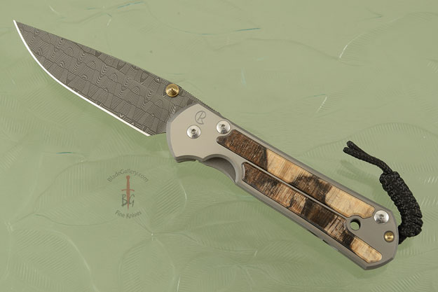 Large Sebenza 21 with Spalted Beech and Basketweave Damascus