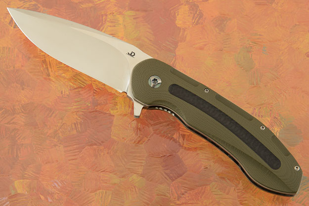 Kenpachi Flipper with Green G10 and Carbon Fiber (IKBS)