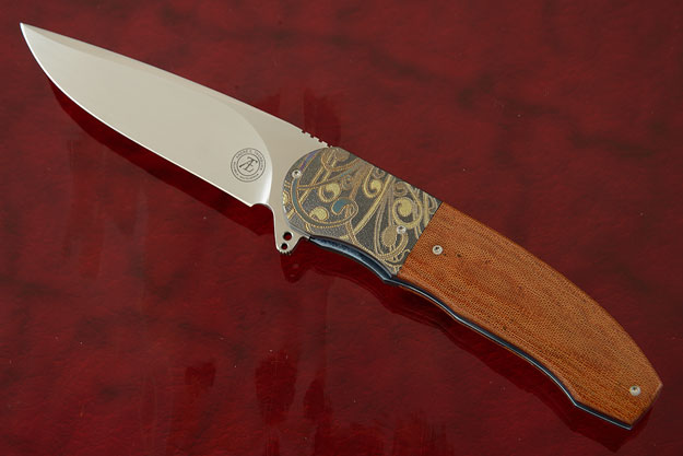 L48 Flipper with Brown Micarta and Zirconium (Ceramic IKBS)