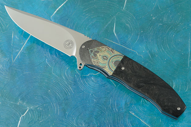L48 Flipper with Marbled Carbon Fiber and Zirconium (Ceramic IKBS)
