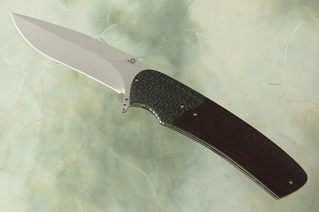 Cruz Flipper with Burgundy Micarta and Silver Strike Carbon Fiber (IKBS)