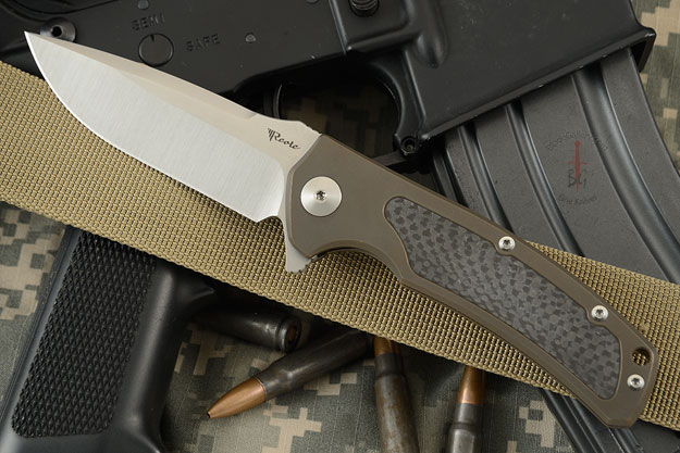 Mini Horizon-D Flipper - Bronze Ti, Carbon Fiber, and M390