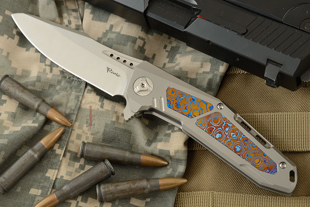 K-3 Flipper - Ti, Moku-ti, and Satin Finished CTS-204P Drop Point