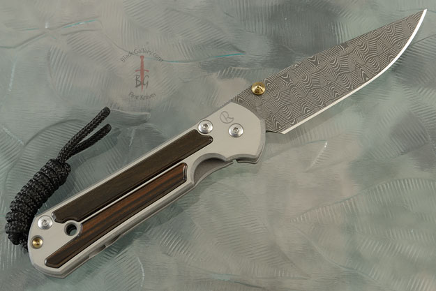 Small Sebenza 21 with Macassar Ebony and Basketweave Damascus - Left Handed