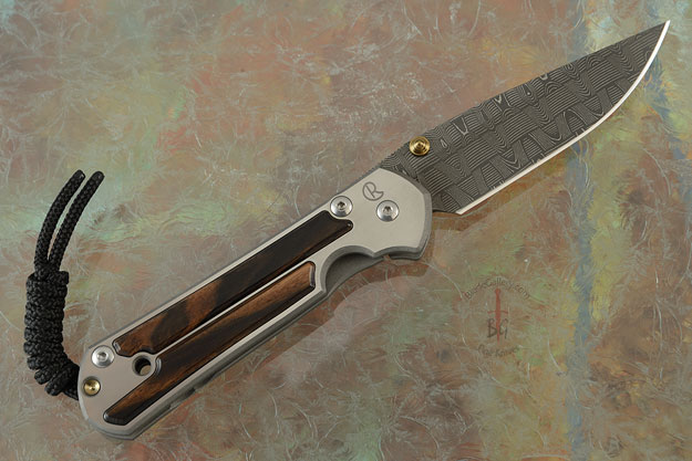 Small Sebenza 21 with Macassar Ebony and Basketweave Damascus - Left Handed