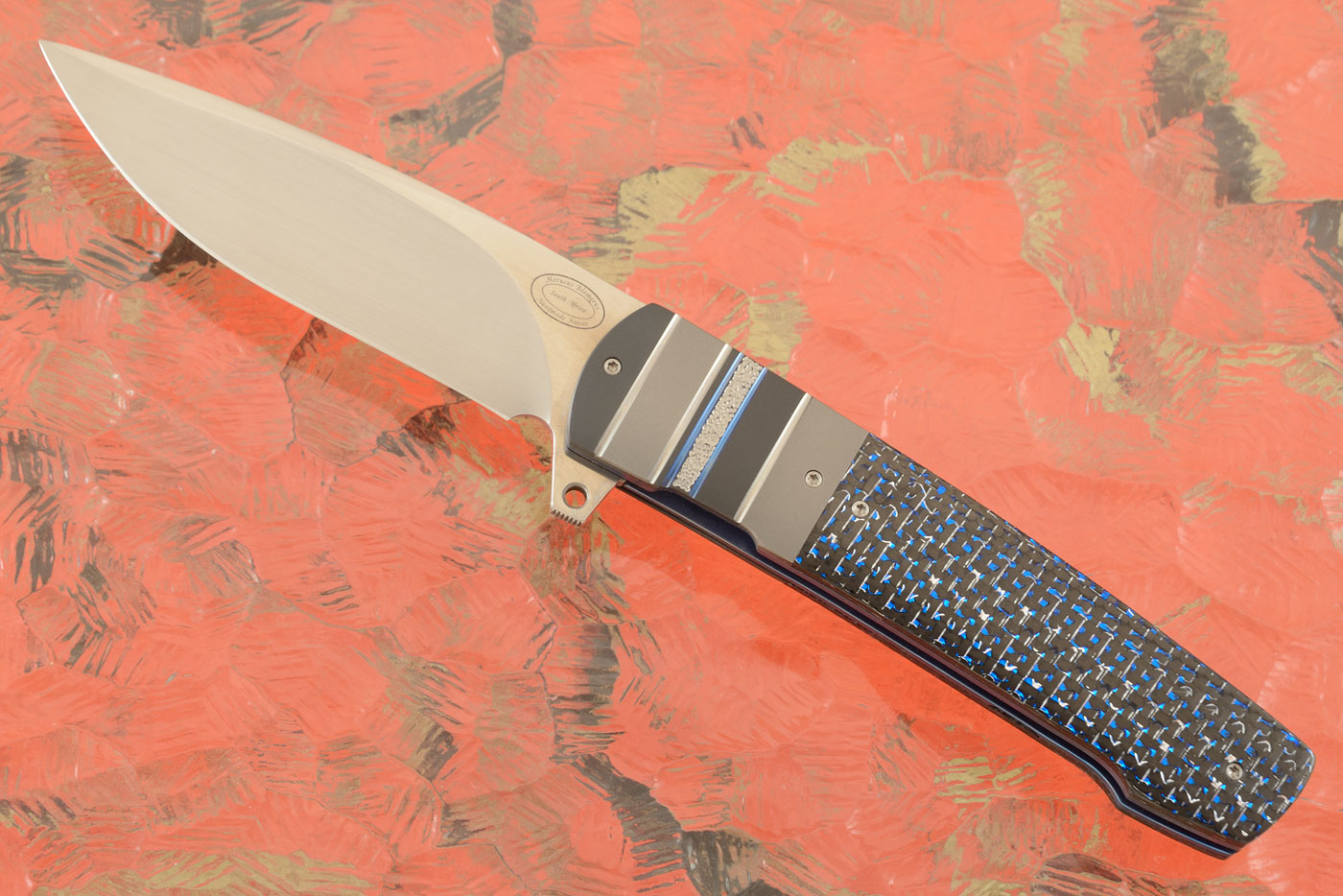 LL07 Flipper with Blue/Silver Carbon Fiber and Zirconium (IKBS)