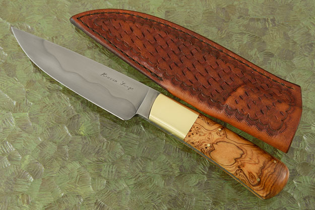Drop Point Hunter with Wild Olive Wood