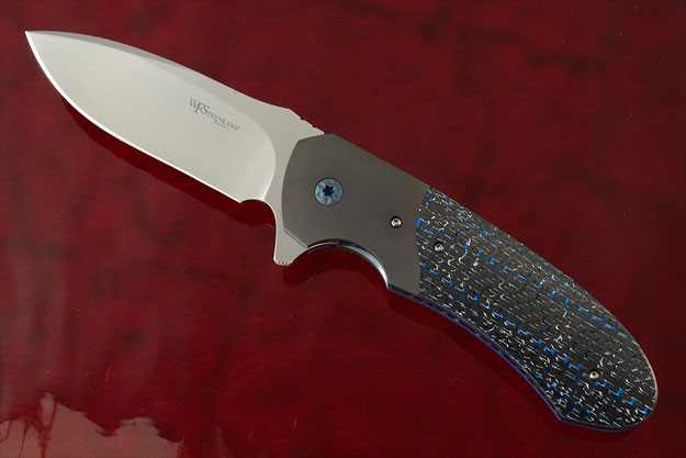 Hornet Flipper with Blue/Silver Carbon Fiber and Black Titanium (IKBS)