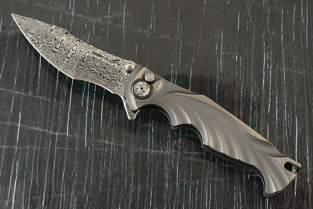 Integral Titanium Tighe Breaker 3.5 Button Lock Flipper with Damascus