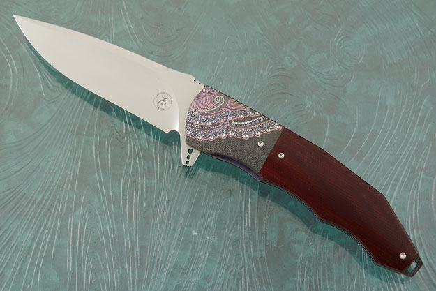L53 Flipper with Burgundy Micarta and Zirconium (Ceramic IKBS)