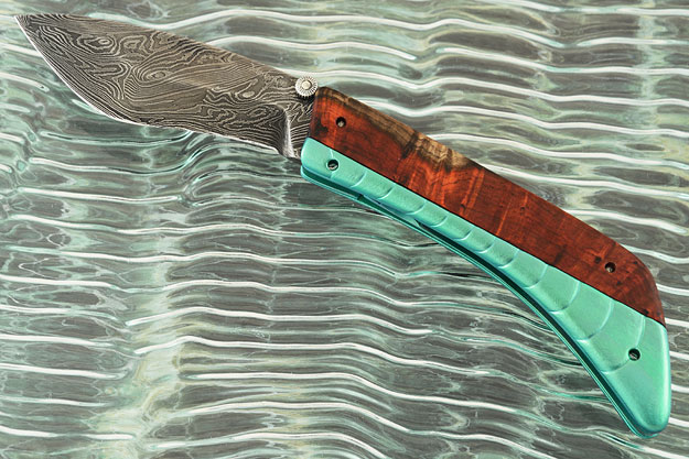 Kukri Folder with Damascus and Amboyna