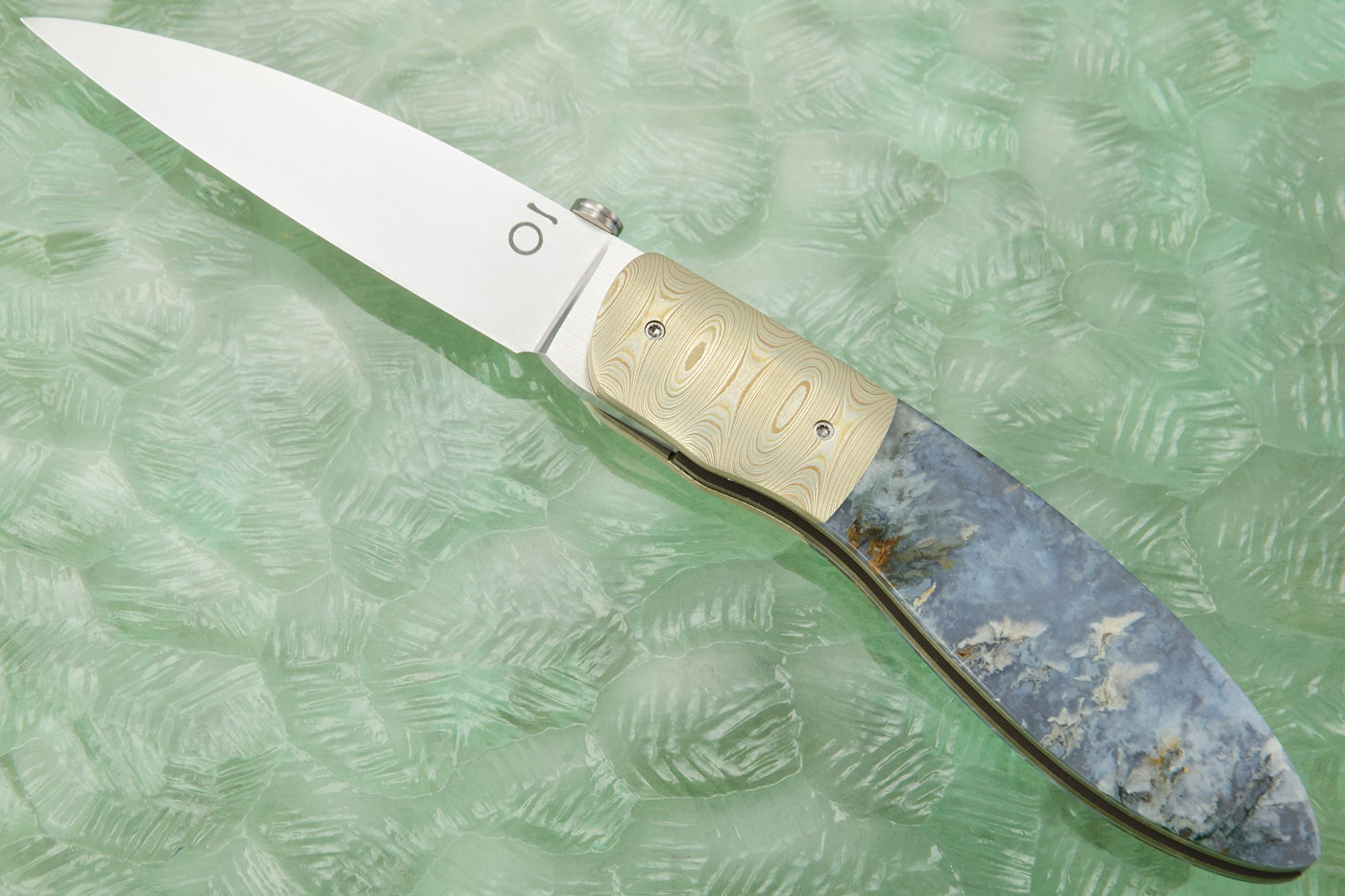Wharncliffe Folder with Mokume and Graveyard Point Plume Agate