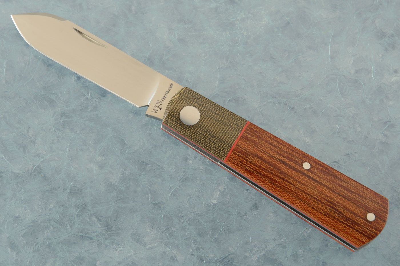 Barlow Slipjoint with Natural and Green Canvas Micarta