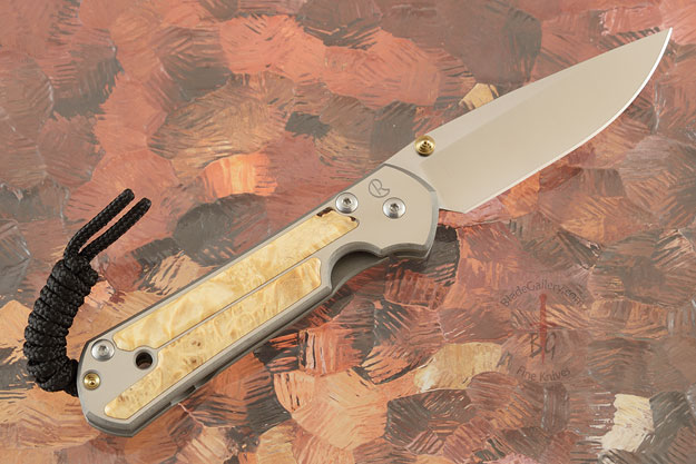 Small Sebenza 21 with Box Elder Burl - Left Handed