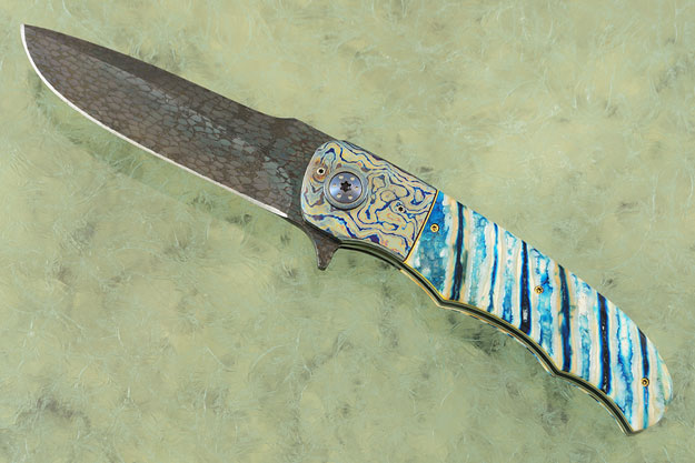 LL-BB Flipper with Mammoth Molar, Timascus, and Damascus (Ceramic IKBS)