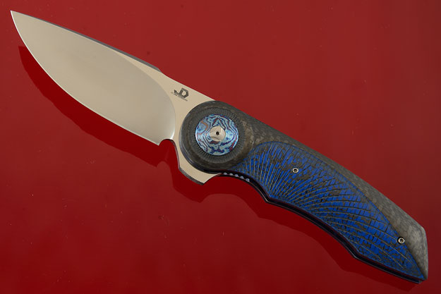 Gold Standard Flipper with Black/Blue Carbon Fiber and White Timascus (Double Row IKBS)
