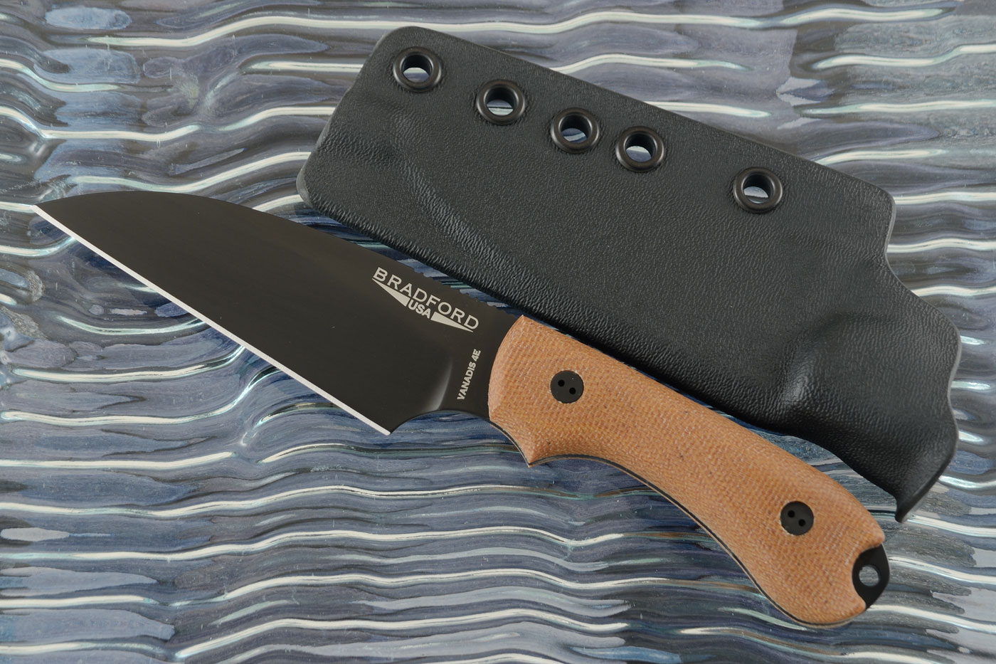 Guardian 3 - 3D Natural Micarta, Vanadis 4E, DLC Blade, Wharncliffe Grind