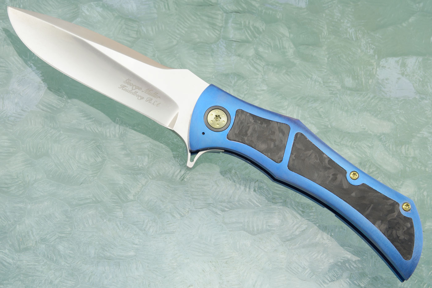 Framelock Flipper with Marbled Carbon Fiber (IKBS)