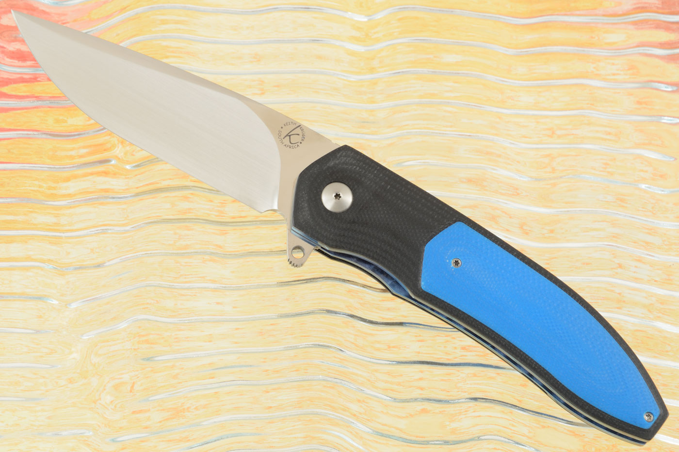 K4 Flipper with Black and Blue G10 (IKBS)