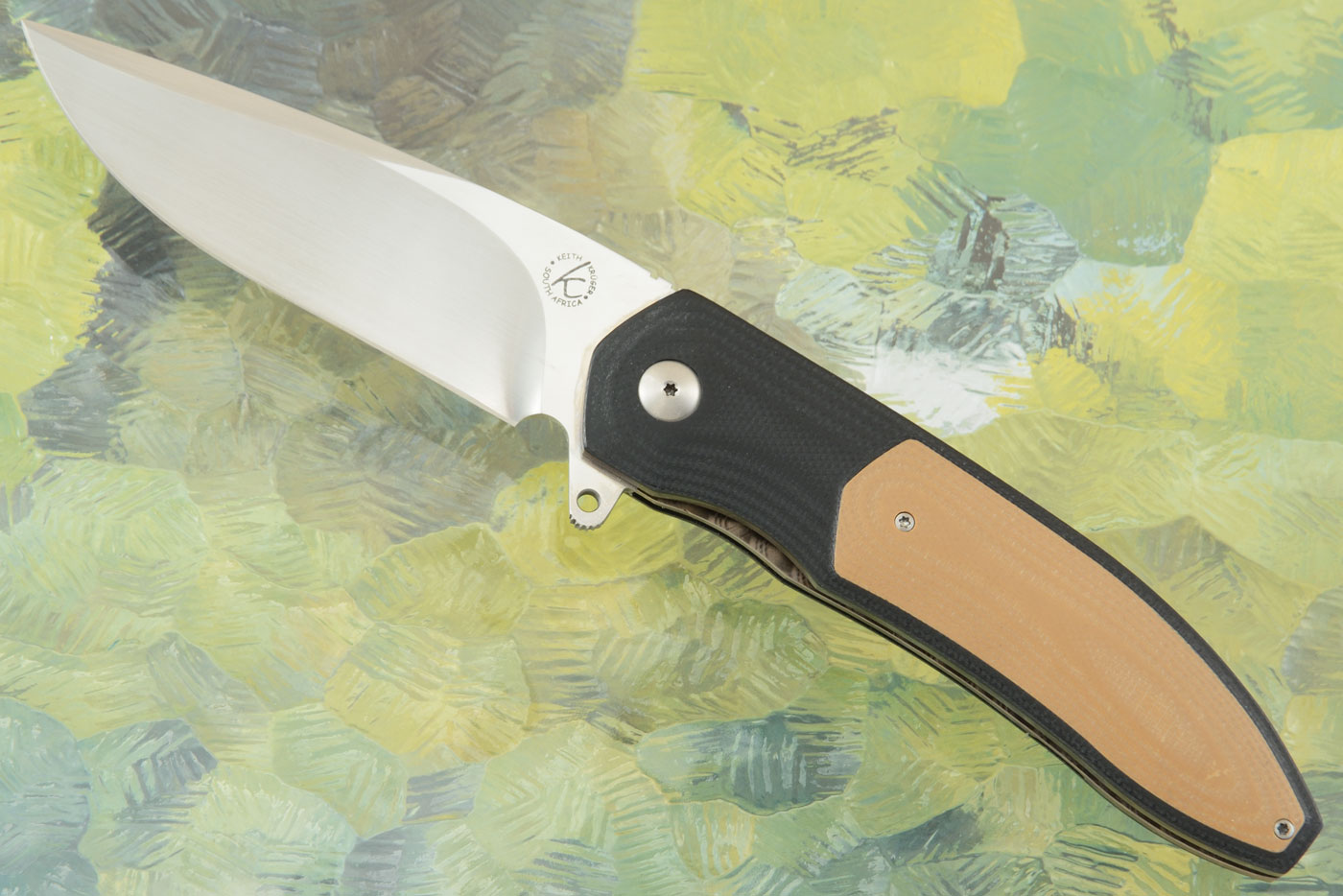 K4 Flipper with Black and Coyote Tan G10 (Ceramic IKBS)
