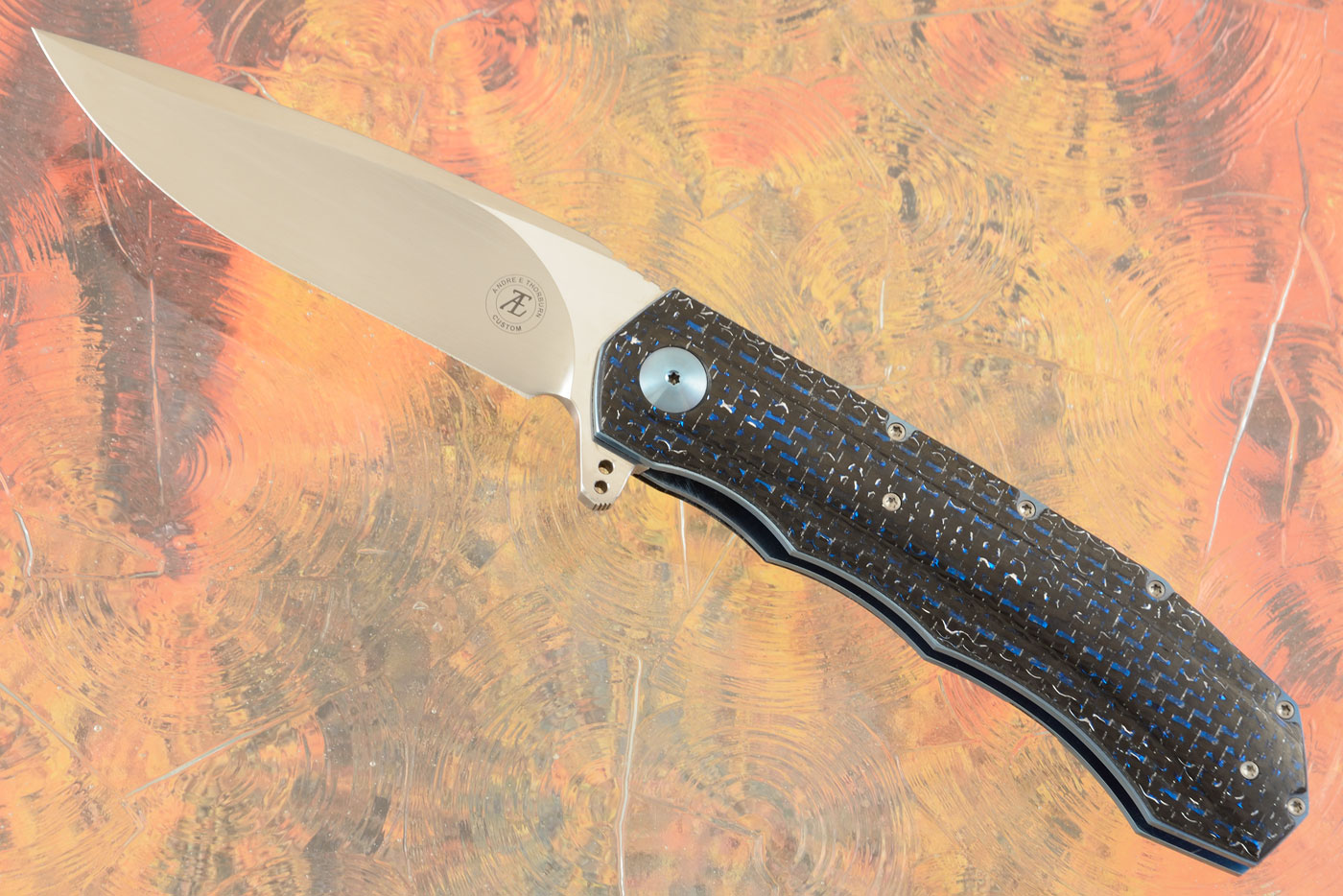 L51 Compact Flipper with Blue/Silver Carbon Fiber (Ceramic IKBS) - CTS-XHP