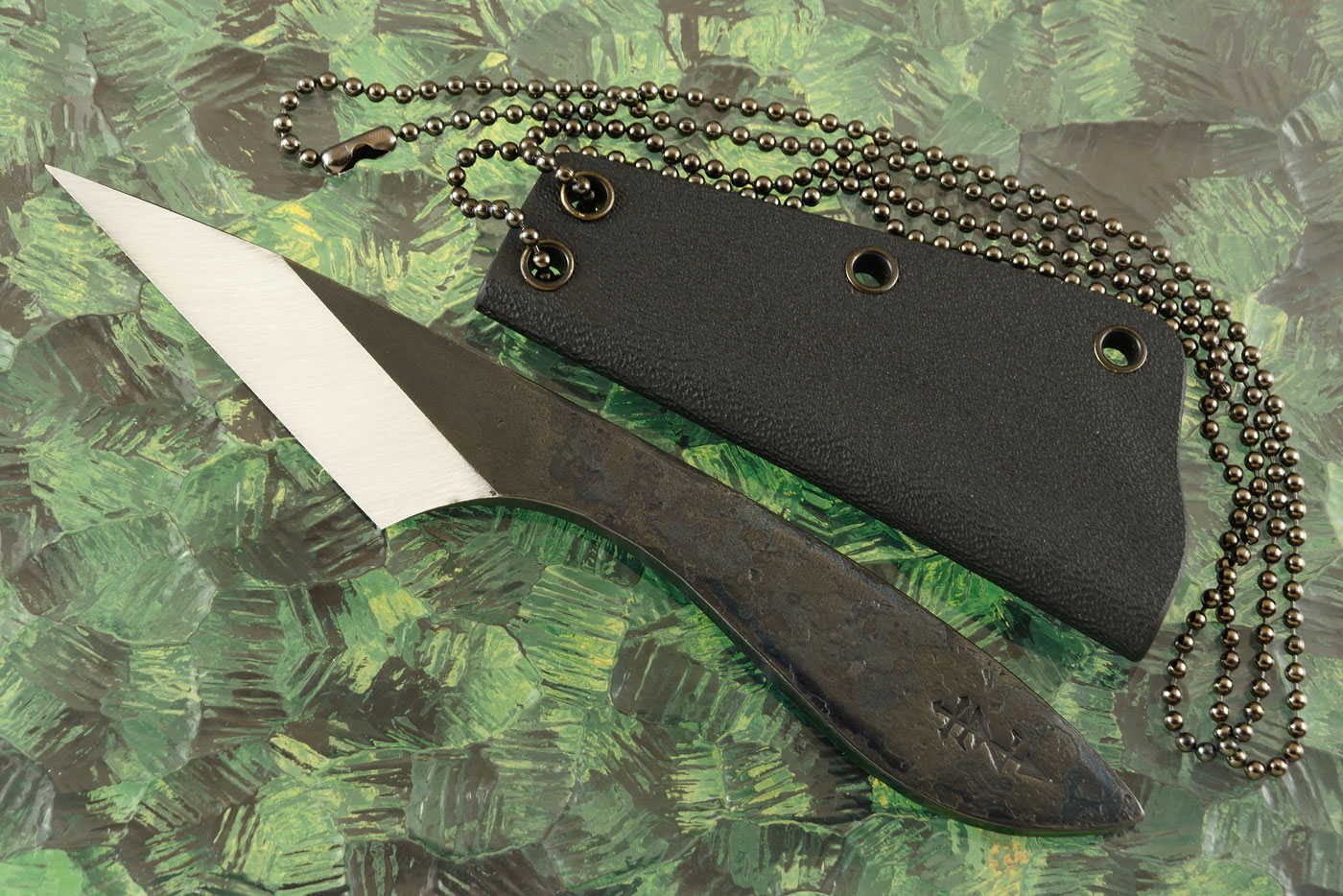 Kiridashi Tactical Neck Knife with Textured Finish (Left Bevel)